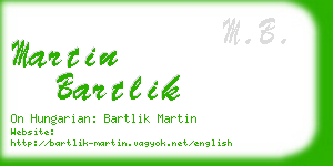 martin bartlik business card